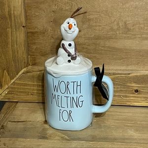 New Rae Dunn Disney mug with topper WORTH MELTING FOR